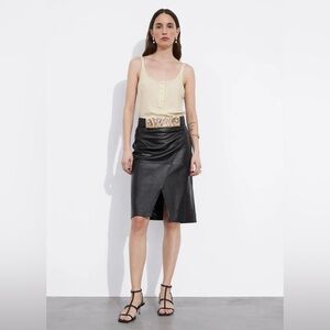 100% Leather Pencil Skirt &Other Stories